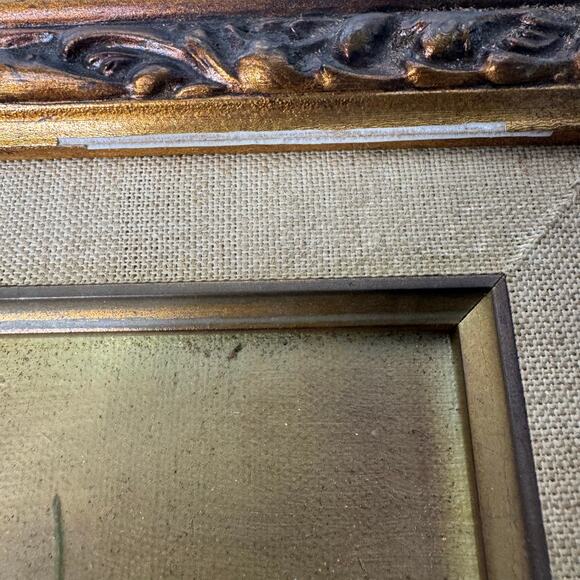 Vtg Robert Cox Signed Still Life Floral Oil Painting Wood & Gold Framed 1980s - Picture 7 of 8